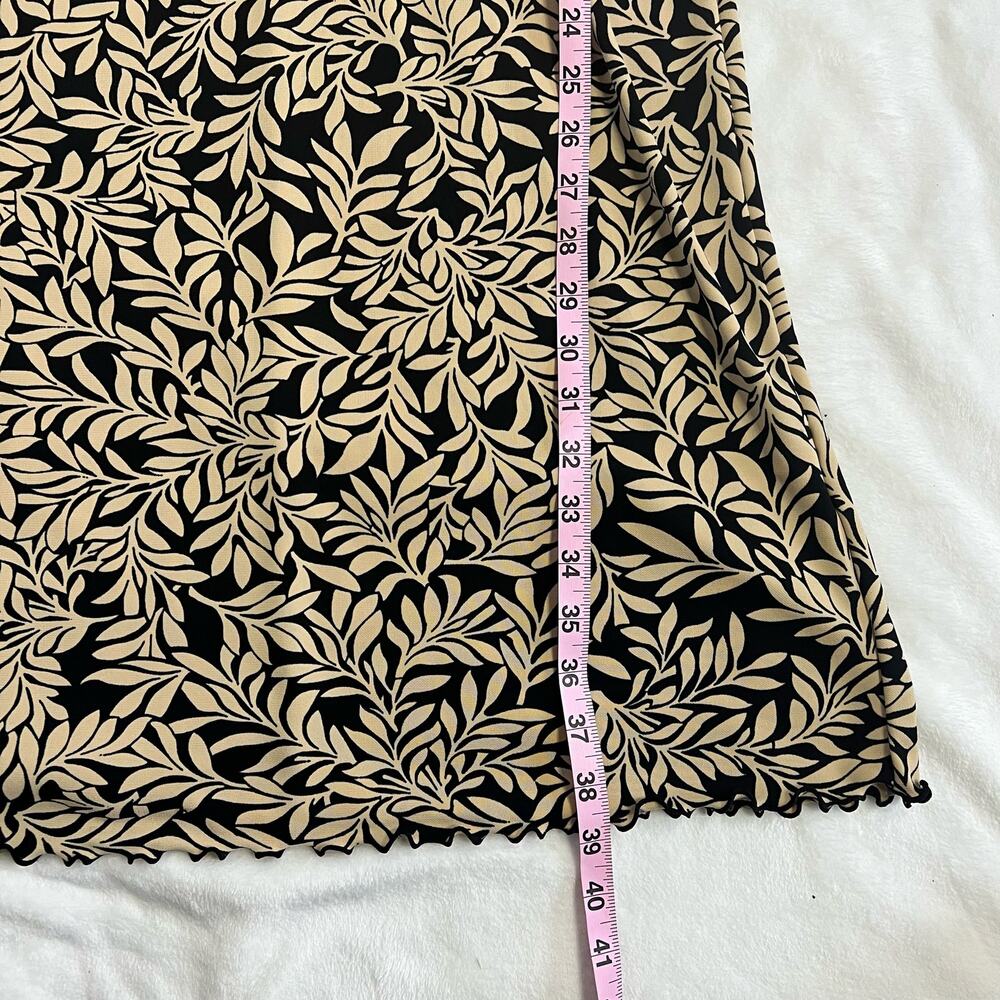 New York and Co Short Sleeve Black and Tan V-Neck Shift Dress Size Large - Picture 6 of 7